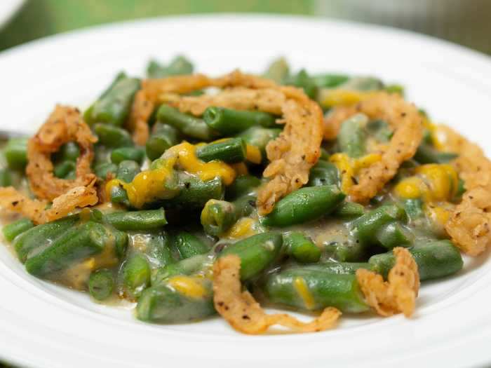 Green bean casserole, another holiday favorite, can be made in a slow cooker.