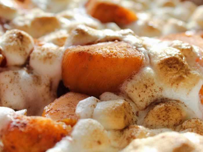 Sweet potato casserole with marshmallows can also easily be made in a slow cooker.