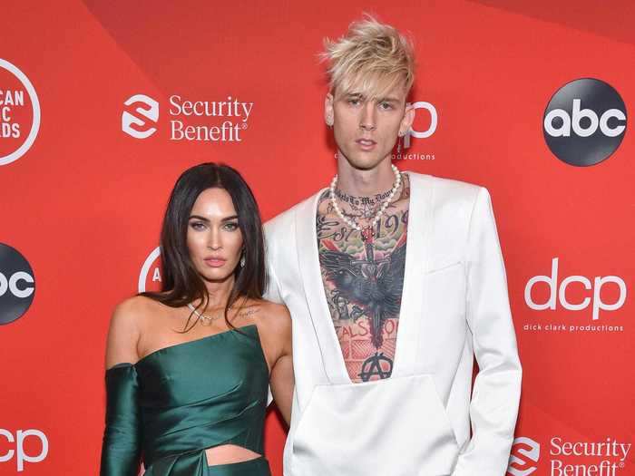 Megan Fox and Machine Gun Kelly made their red-carpet debut as a couple in contrasting looks.