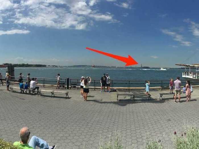 I have some bad news: the binoculars are no longer there, though The Battery is still the best place in Manhattan to spot Lady Liberty.