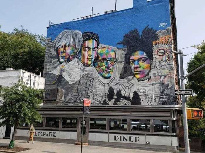 Today, the diner has a fresh look with a new mural called, "Mount Rushmore of Art."