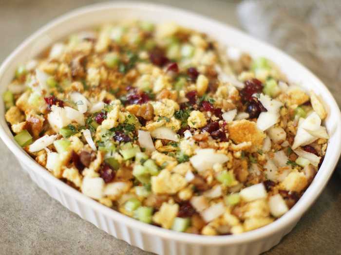 Cranberries also add a fruity element to stuffing.