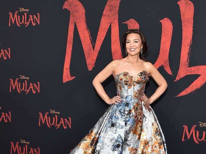 Ming-Na Wen, who voiced Mulan in the 1998 film, attended in a whimsical ball gown.