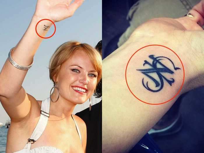 Malin Åkerman updated the Z she had on her wrist for ex-husband Roberto Zincone by adding an S for her son, Sebastian.