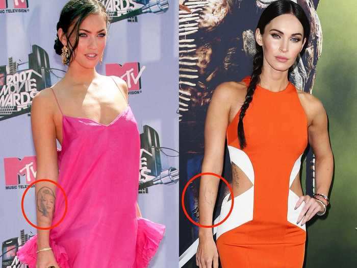 Megan Fox paid tribute to one of her idols, Marilyn Monroe, with a portrait on her arm, but later claimed that she didn