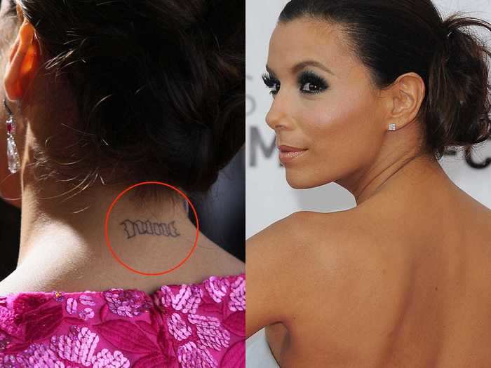 Eva Longoria had the word "Nine" removed from the back of her neck after reports of her then-husband Tony Parker