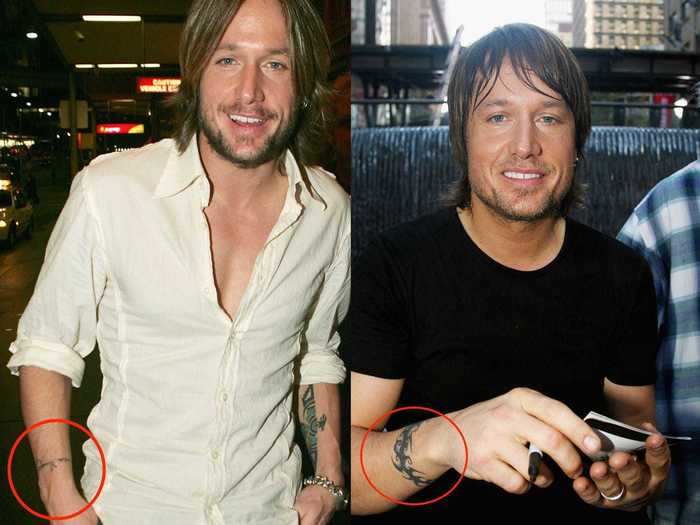 Keith Urban covered his tattoo of a Latin phrase he