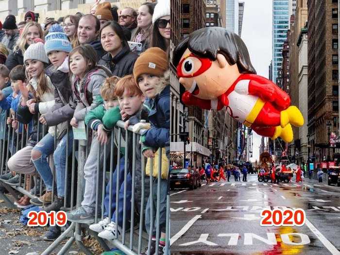 Normally, some 3.5 million people show up to watch the parade. But this year, the empty streets stood in stark contrast.