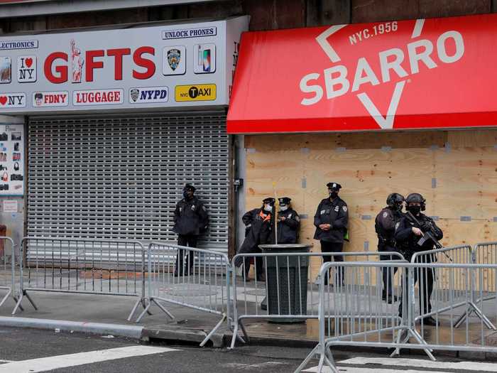 Authorities put police barricades in place to make sure crowds didn