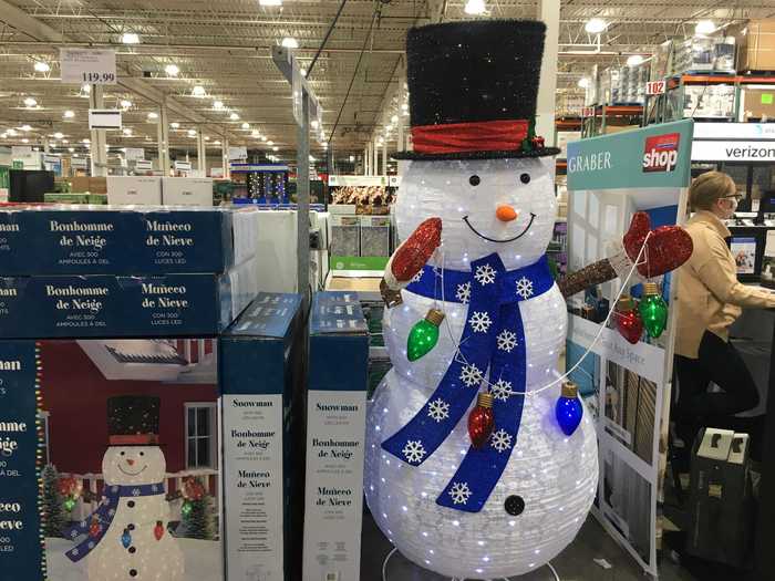 This smiling snowman would make a sweet addition to any lawn.