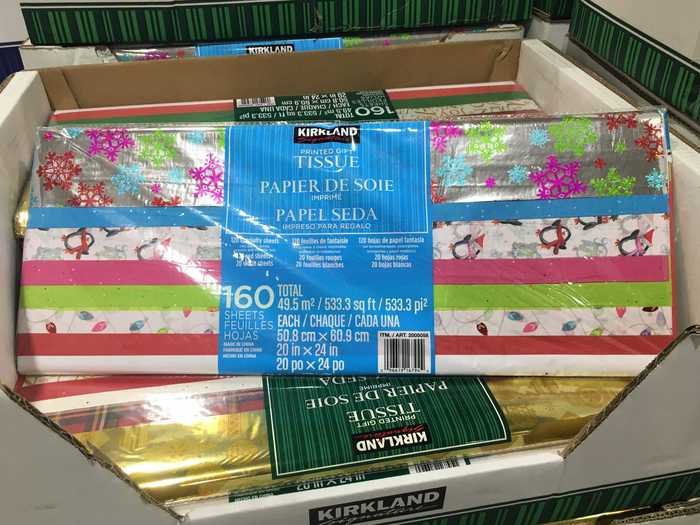 This giant pack of tissue paper will likely last beyond the holiday season.