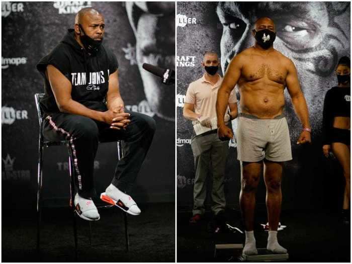 Roy Jones Jr., a former four-weight boxing champion who had retired after a grueling 75-fight career in 2018, weighed 210-pounds Friday.