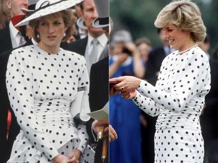 The peplum detail on this Victor Edelstein look was removed the second time Princess Diana wore it.