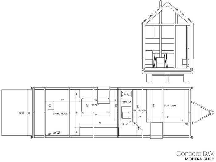 For those who want an on-site installed tiny home, the DW can also come at 10, 12, or 16 feet wide.