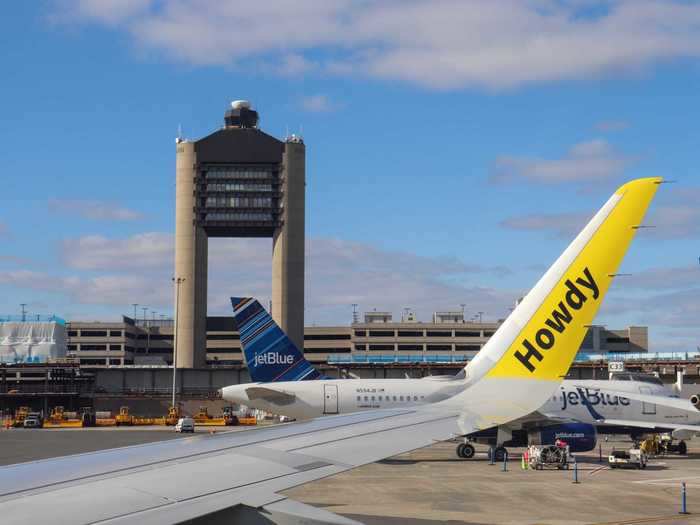 It was just a quick taxi to the gate, past the JetBlue terminal, and then we were off.