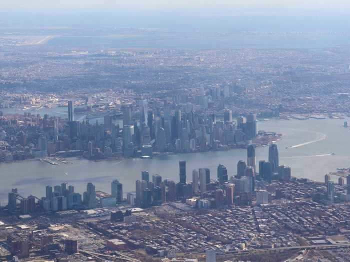 My eyes were glued to the window for the first five minutes of the flight as the sights were incredible. First up, Lower Manhattan and the Freedom Tower...