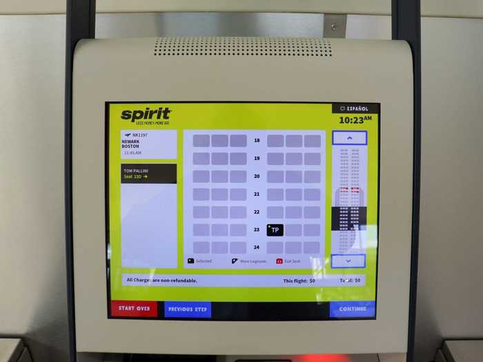 The seating map for the flight showed full, which I figured par for the course as Spirit had canceled the flight later in the day to Boston and presumably bumped all those passengers onto this flight. I was assigned an aisle seat, though, so I wasn