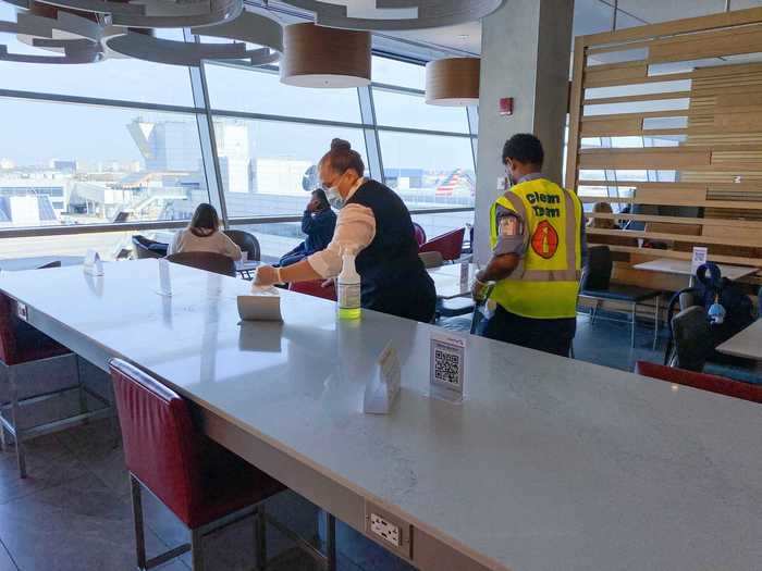 They can be found constantly roving in the lounges to clean even the most minor spill.