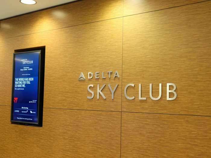 The Delta Sky Club in Terminal 4 at John F. Kennedy International Airport...