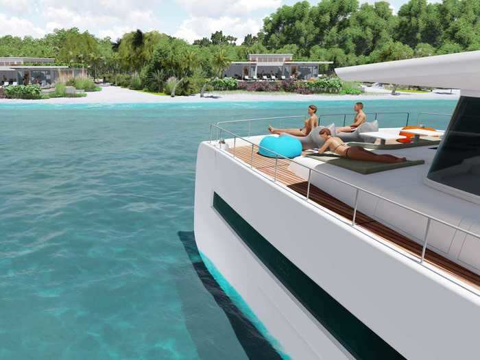 The individual ships are also available for purchase separate from the resort with its maker, Silent-Yachts.