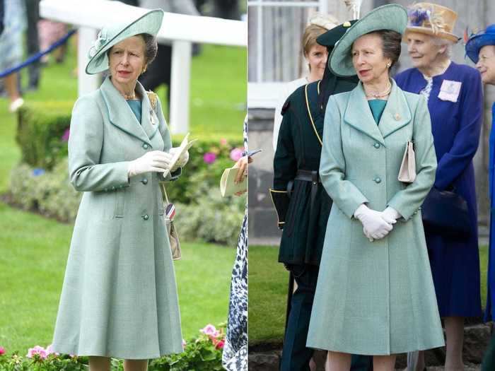 Princess Anne recycled this green coatdress in June 2019.