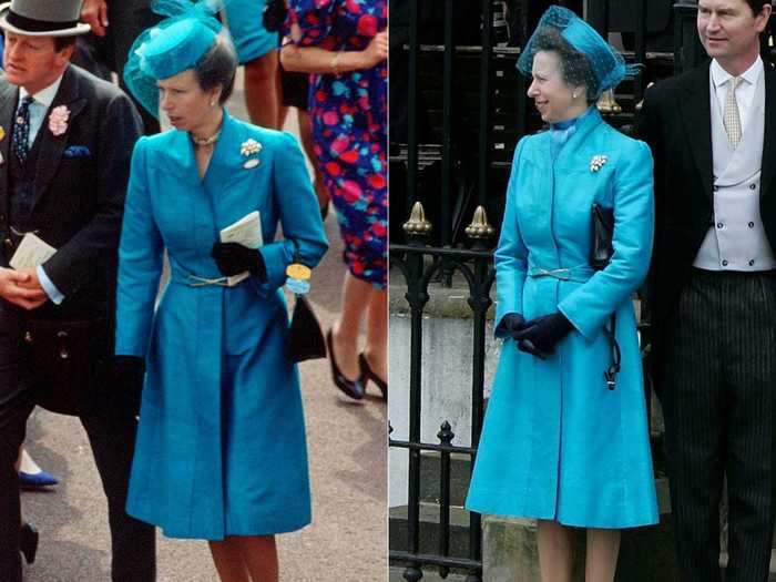 Princess Anne first wore this teal coatdress in 1991.