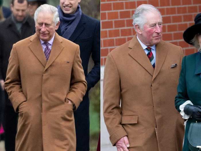 Prince Charles has also recycled this camel coat.