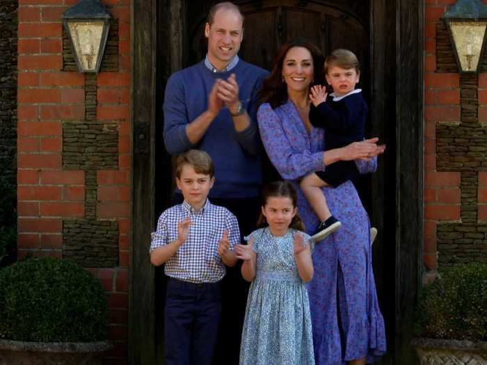 While clapping for healthcare workers with Prince William and their children, Middleton wore a $160 floral dress with $11 earrings.