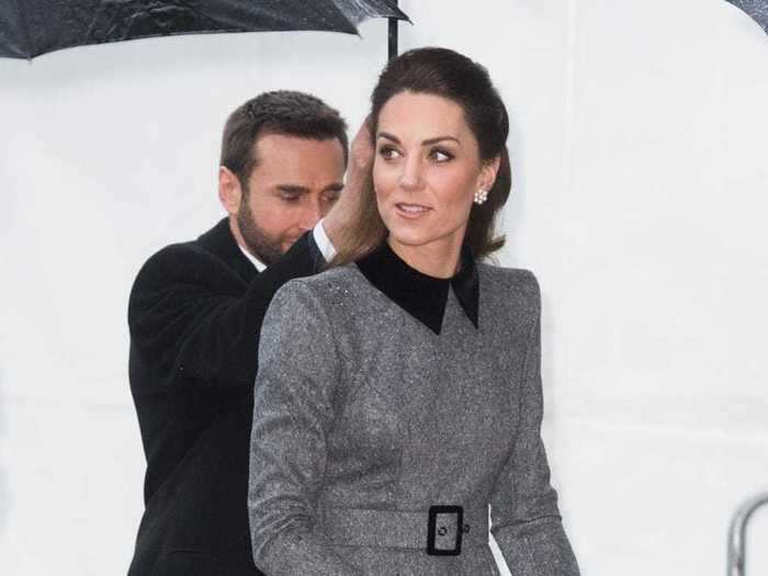 Middleton looked chic when she wore a gray and black outfit in January.