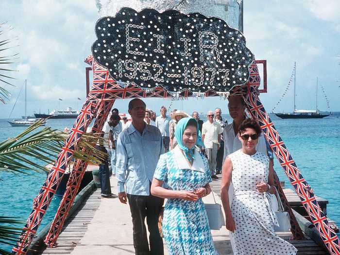 Queen Elizabeth eventually made her way to Mustique, too.