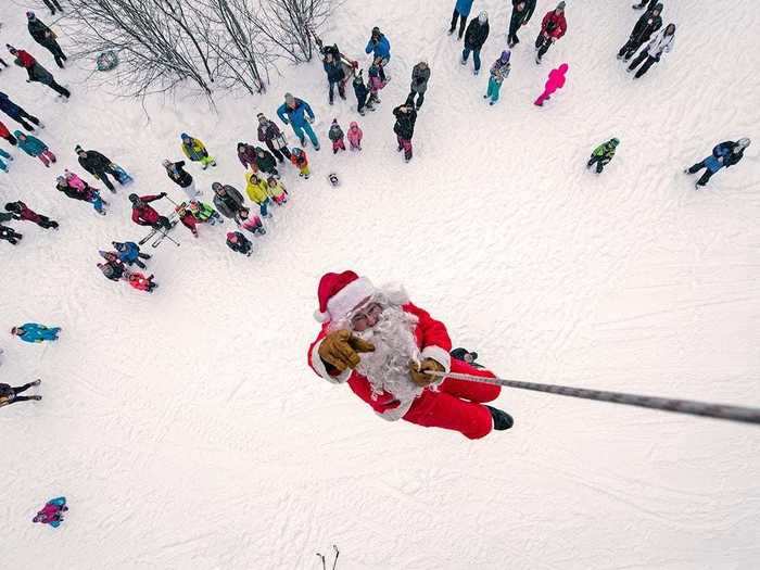 In Wyoming, you can actually ski with Santa.