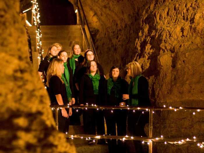 The Cave of the Mounds in Wisconsin usually offers Sing-A-Long Caroling Tours in an unusual setting.