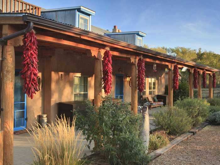In New Mexico, "ristras," a type of red pepper, are hung up as decoration.