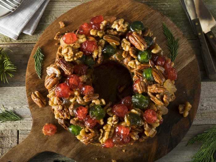 Fruitcake soaked in whiskey is a traditional Christmas dessert in Kentucky.