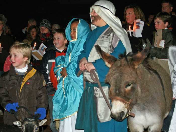 In Colorado, Hispanic residents re-enact the nativity during Las Posadas.