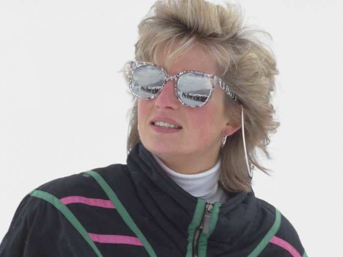 On another ski trip, Princess Diana took to the slopes wearing this very 