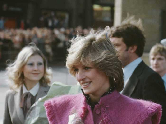 This cozy, pink-hued winter coat looked stunning on Princess Diana.