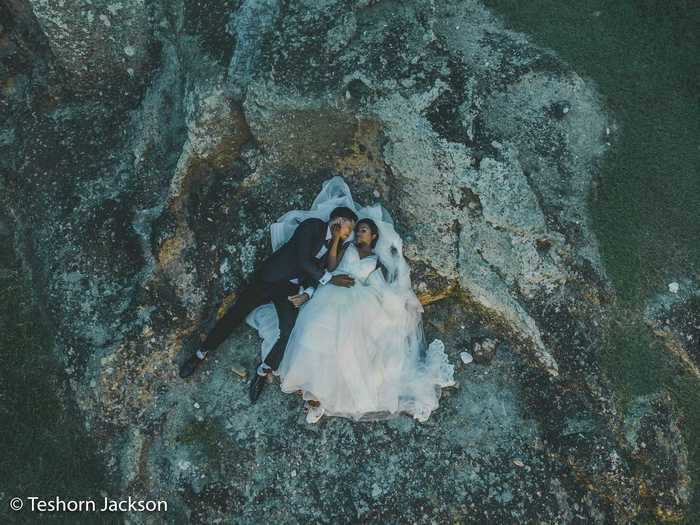 Aerial shots offered a new perspective of weddings.