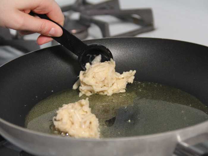 With the butter all clarified, it was time to fry.