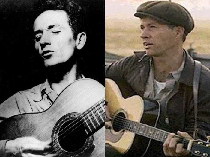 David Carradine played folk singer Woody Guthrie in the Oscar-winning movie "Bound for Glory."