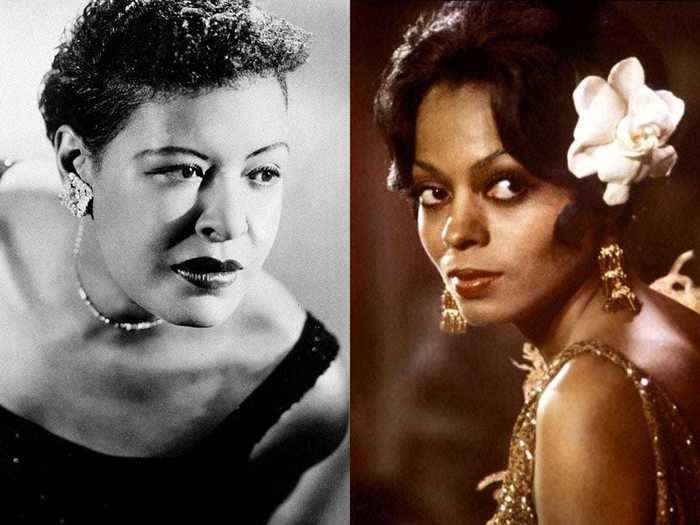 Diana Ross transformed into Billie Holiday for "Lady Sings the Blues."