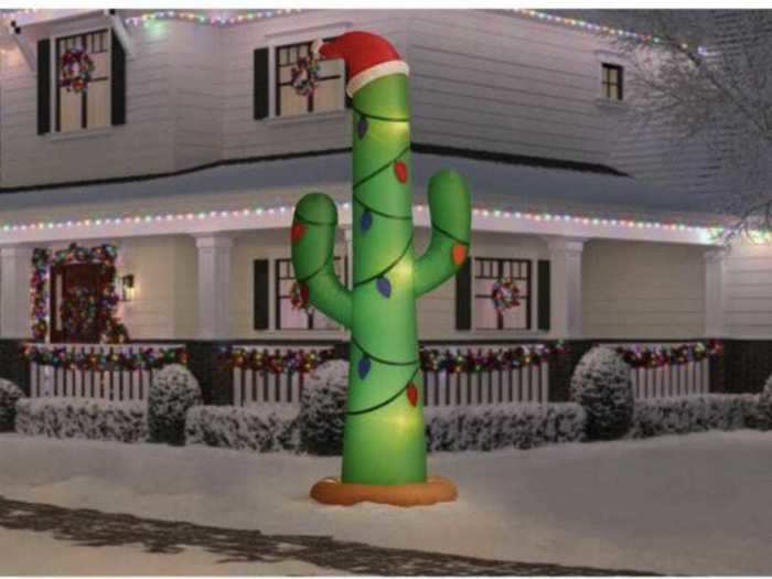 A self-inflatable 12-foot cactus will be a showstopper in any front yard.