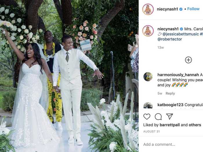 Niecy Nash glowed while walking down the aisle at the end of August.