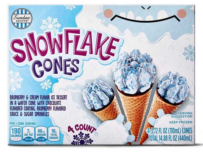 Dessert can be fun and wintry with these Sundae Shoppe snowflake cones.