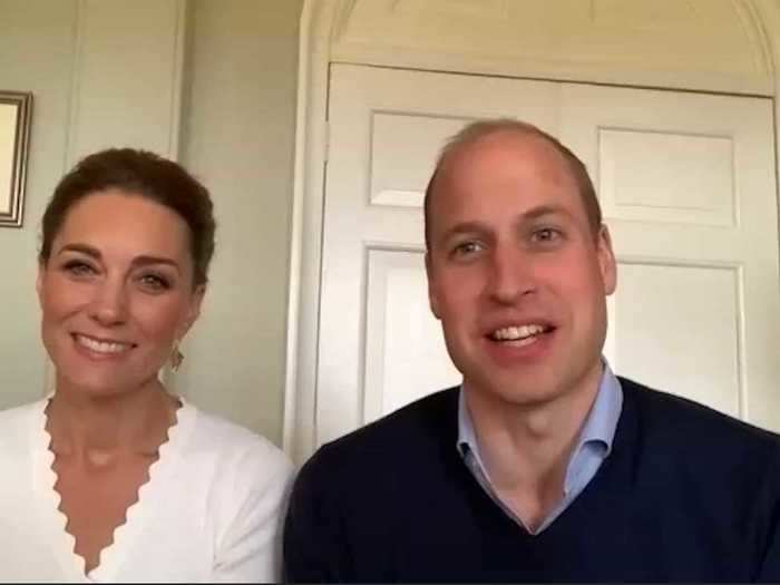 May: The duke and duchess looked in good spirits as they appeared on a video call to mark the first anniversary of Shout on May 15, a mental health textline service that they launched with Harry and Markle.