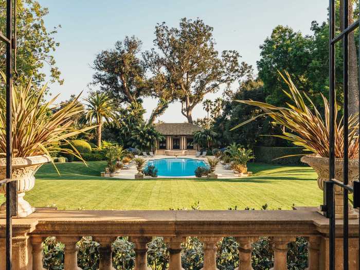 The pool makes for a great view from various balconies inside.