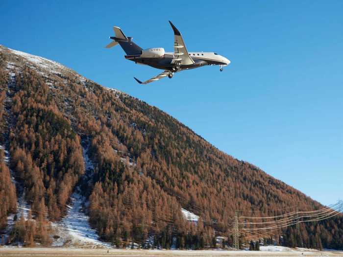 The London elite looking for an easy escape to the slopes can fly straight from Canary Wharf to St Moritz in less than a few hours on the jet.