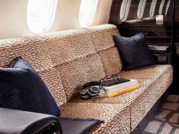 Afterward, passengers can also retreat to the divan to get some rest during the flight.