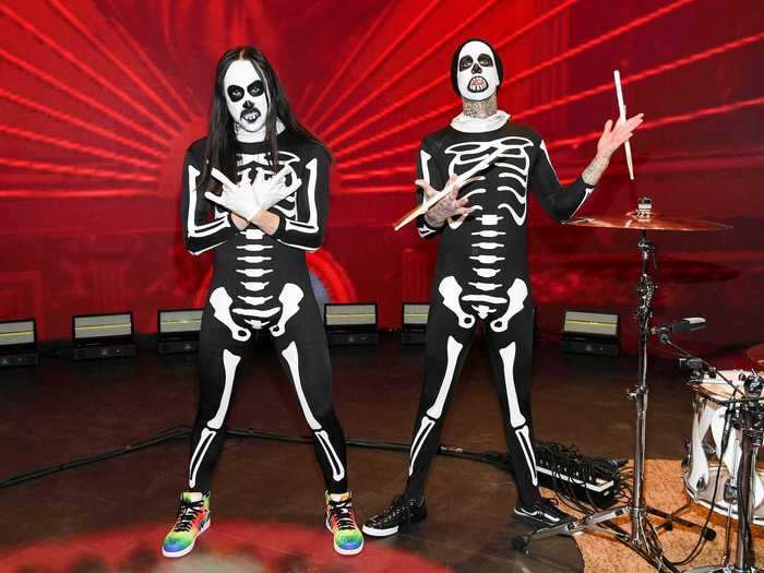 Steve Aoki and Travis Barker closed out the show in matching skeleton costumes.