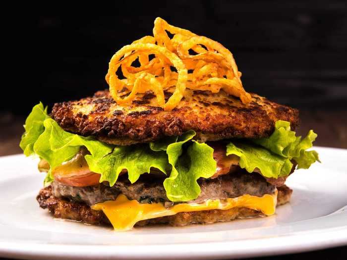 To add another level of deliciousness, you can create a latke grilled cheese sandwich, or a latke burger.